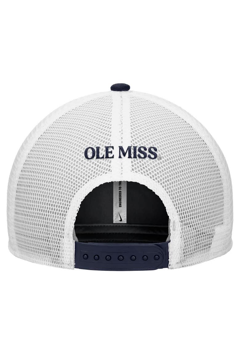 Men's Nike Navy Ole Miss Rebels Rise Trucker Dri-FIT Adjustable Hat, Alternate, color, Navy