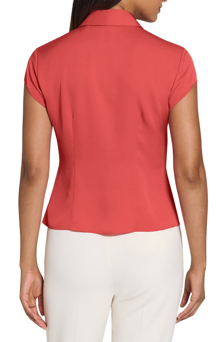 Theory Cap Sleeve Silk Shirt, Alternate, color, Claret