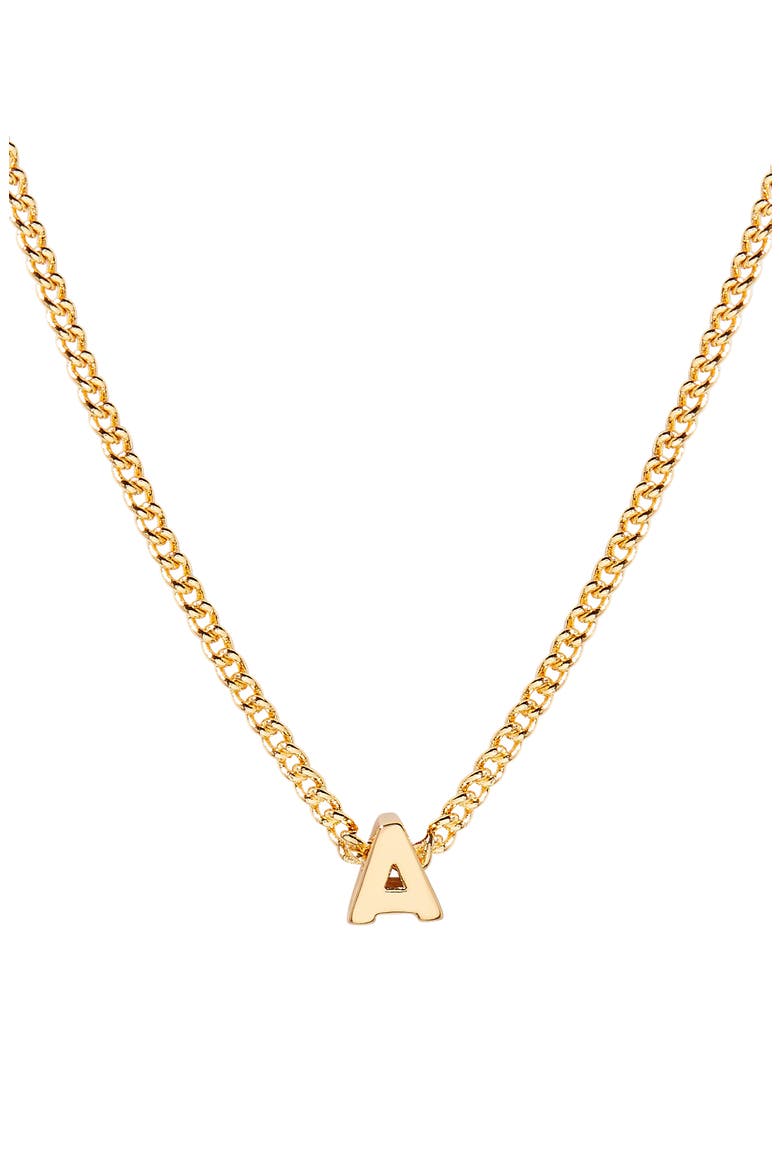 Kira Mini Initial Pendant Necklace, Main, color, GOLD A