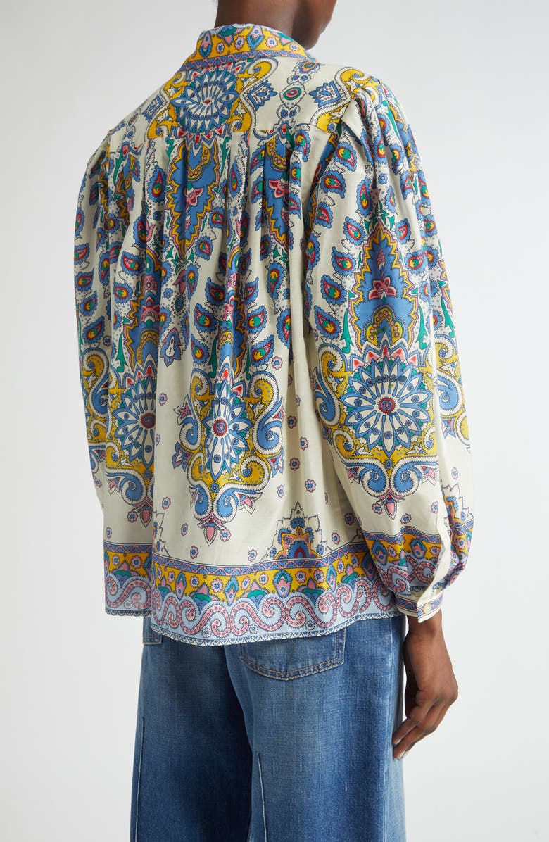 Etro Paisley Print Cotton & Silk Button-Up Shirt, Alternate, color, 