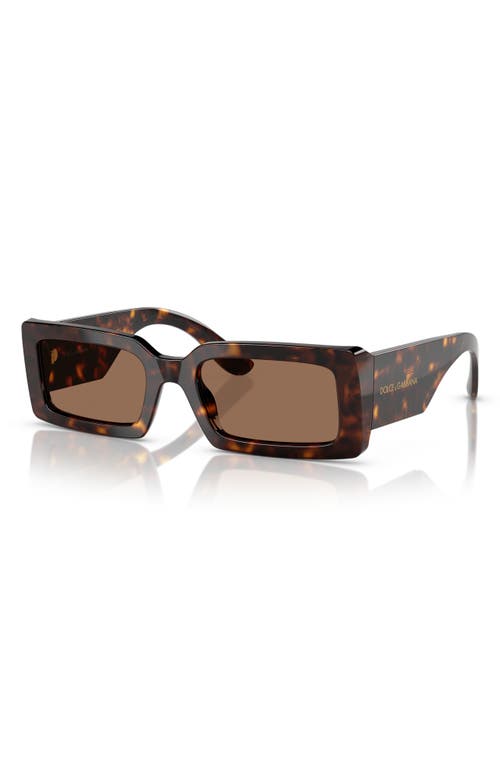 Dolce & Gabbana Dolce&gabbana 53mm Rectangular Sunglasses In Havana