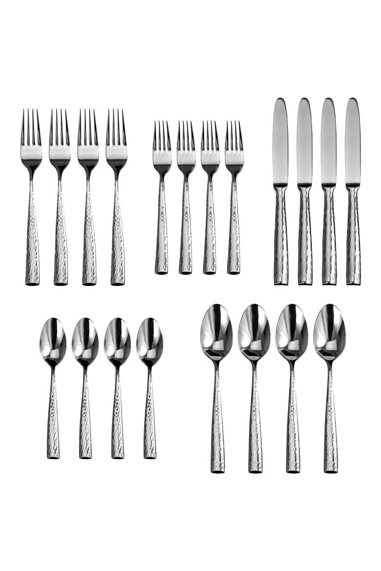 Anvil 20-Piece Flatware Set, Alternate, color, SILVER