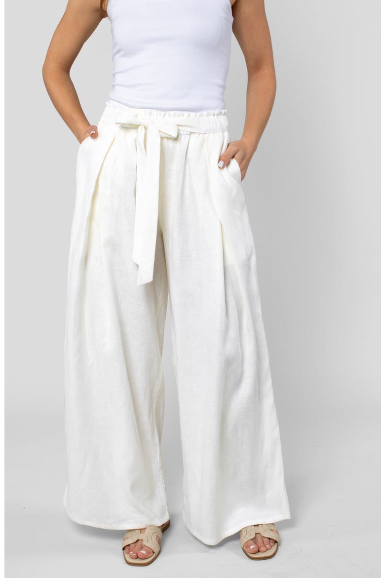 Linen Cabana Pant, Main, color, White