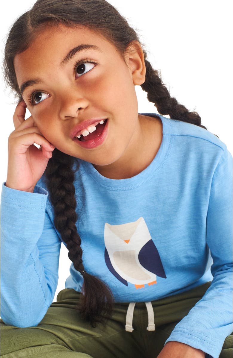 Primary Kids Long Sleeve Owl Tee, Alternate, color,