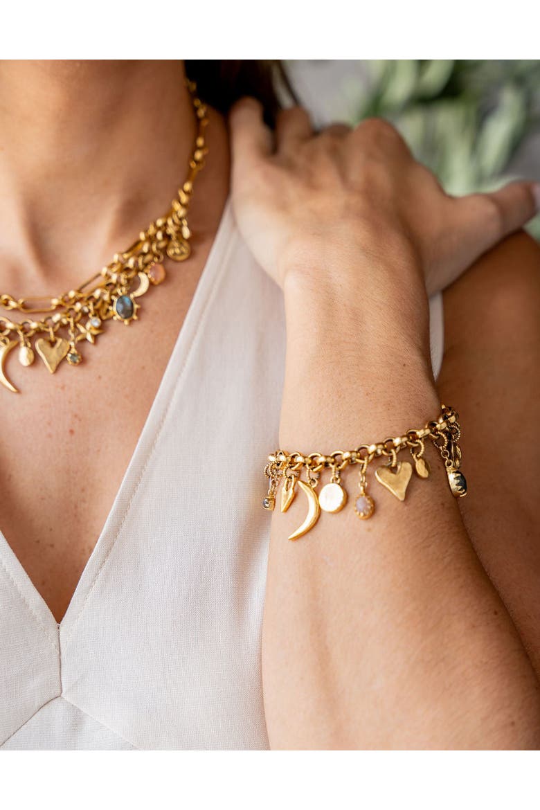 Talisman Charm Bracelet, Alternate, color, Gold