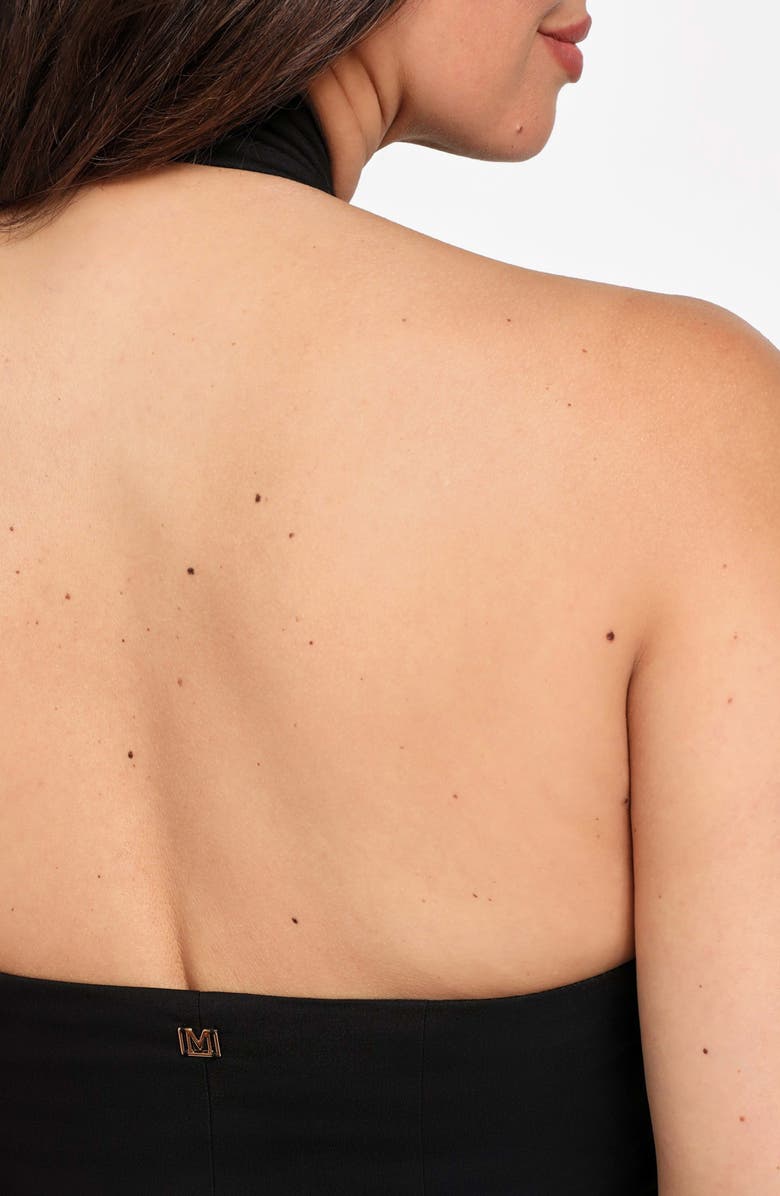 Marciano Nada Halter Stretch Organic Cotton Blend Top, Alternate, color, Jet Black