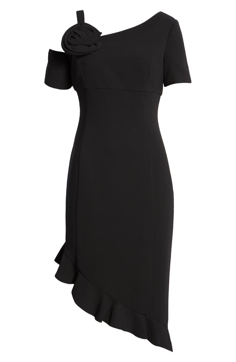 Shani Cold Shoulder Ruffle Crepe Dress, Alternate, color, 