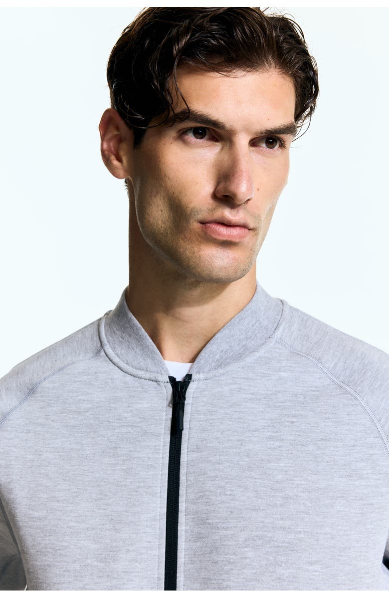 H&M Sports Bomber Jacket With Drymove, Alternate, color, Light Gray Melange