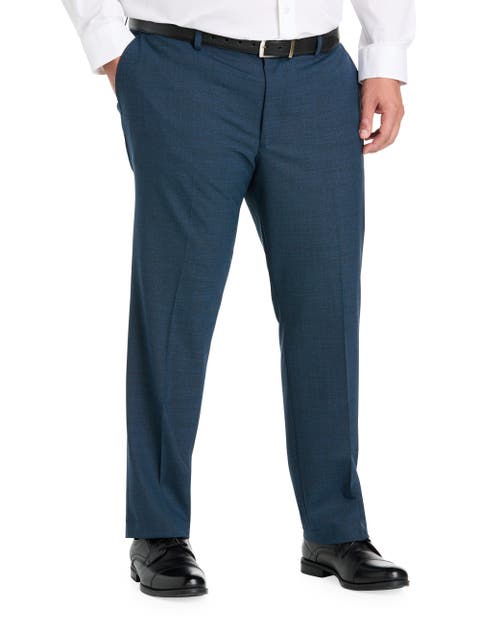 Big & Tall Performance Mélange Flat-Front Suit Pants