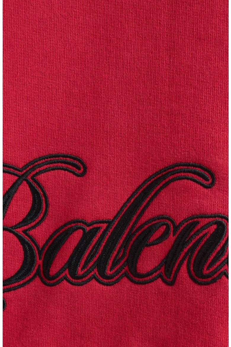 Big B Cursive Logo Embroidered Oversize Dry Fleece Hoodie, Alternate, color, 6167 RED/ BLACK