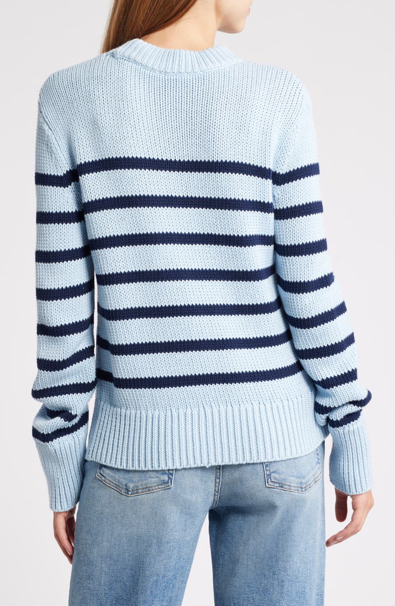 Rails Alise Stripe Cotton Crewneck Sweater, Alternate, color, Sky Navy Stripe