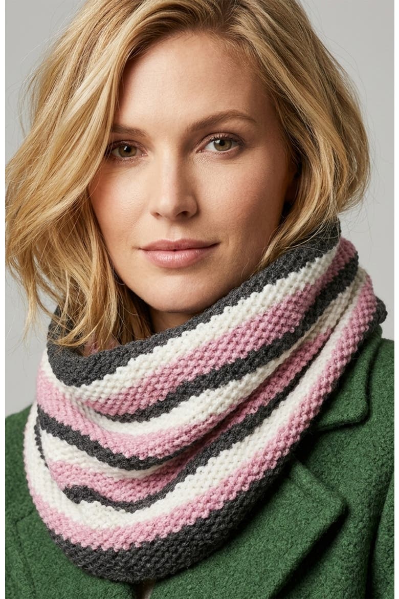 Merino chunky neckwarmer, Alternate, color, DARK GREY/PINK