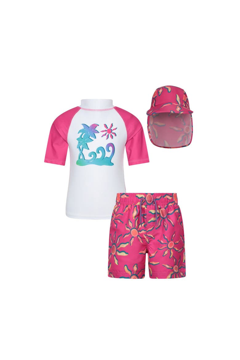 Childrens/Kids Rash Guard Set, Main, color, Bright Pink