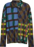 Pleats Please Issey Miyake Harmony Pleated Long Sleeve Button-Up Shirt