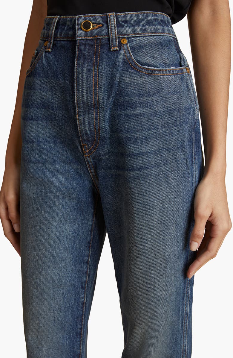 Khaite Danielle High Waist Straight Leg Jeans, Alternate, color, 