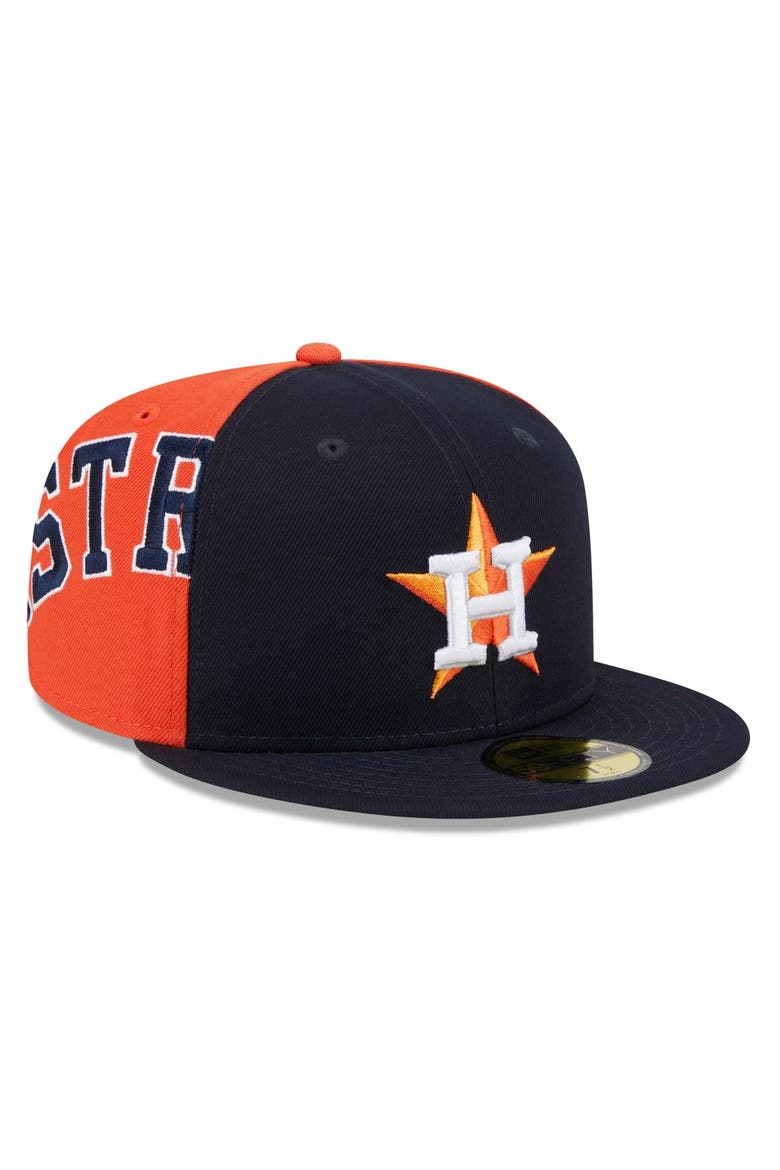 Men's New Era Navy/Orange Houston Astros Gameday Sideswipe 59FIFTY Fitted Hat, Alternate, color, Navy