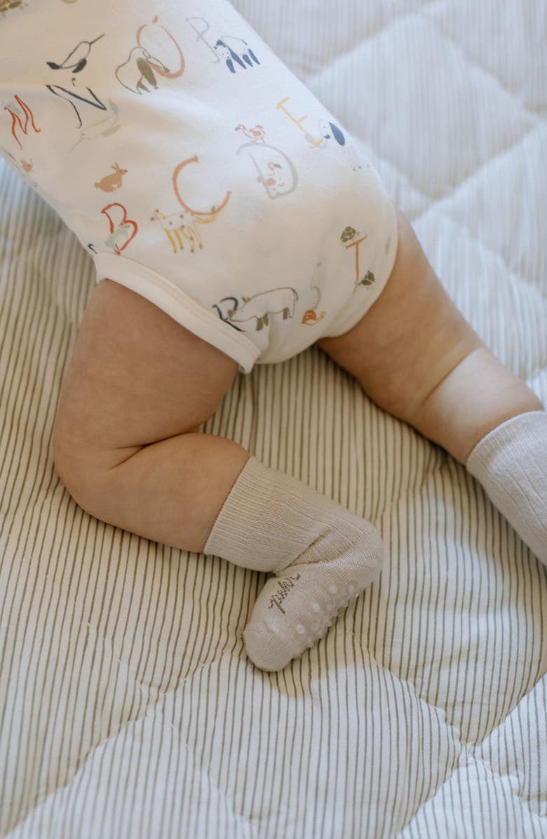 Pehr Shoulder Snap Pocket Organic Cotton Bodysuit, Alternate, color, A To Zoo