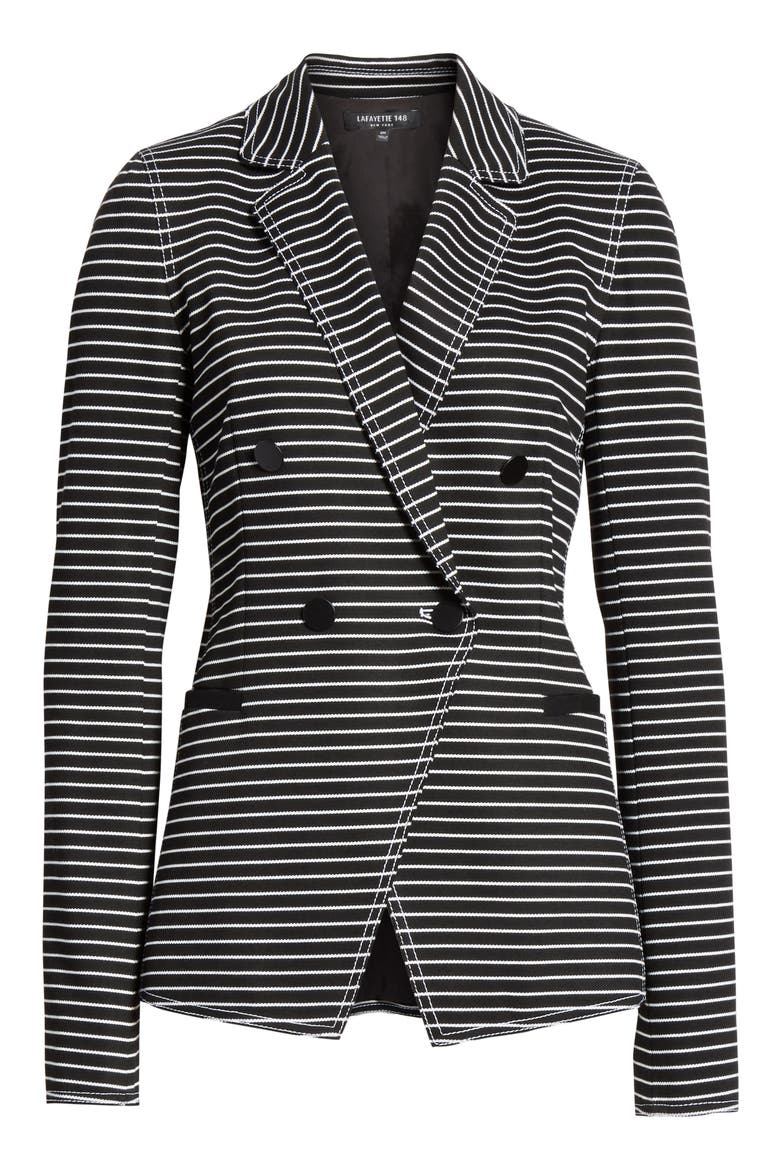 Devin Stripe Blazer, Alternate, color, BLACK/ WHITE