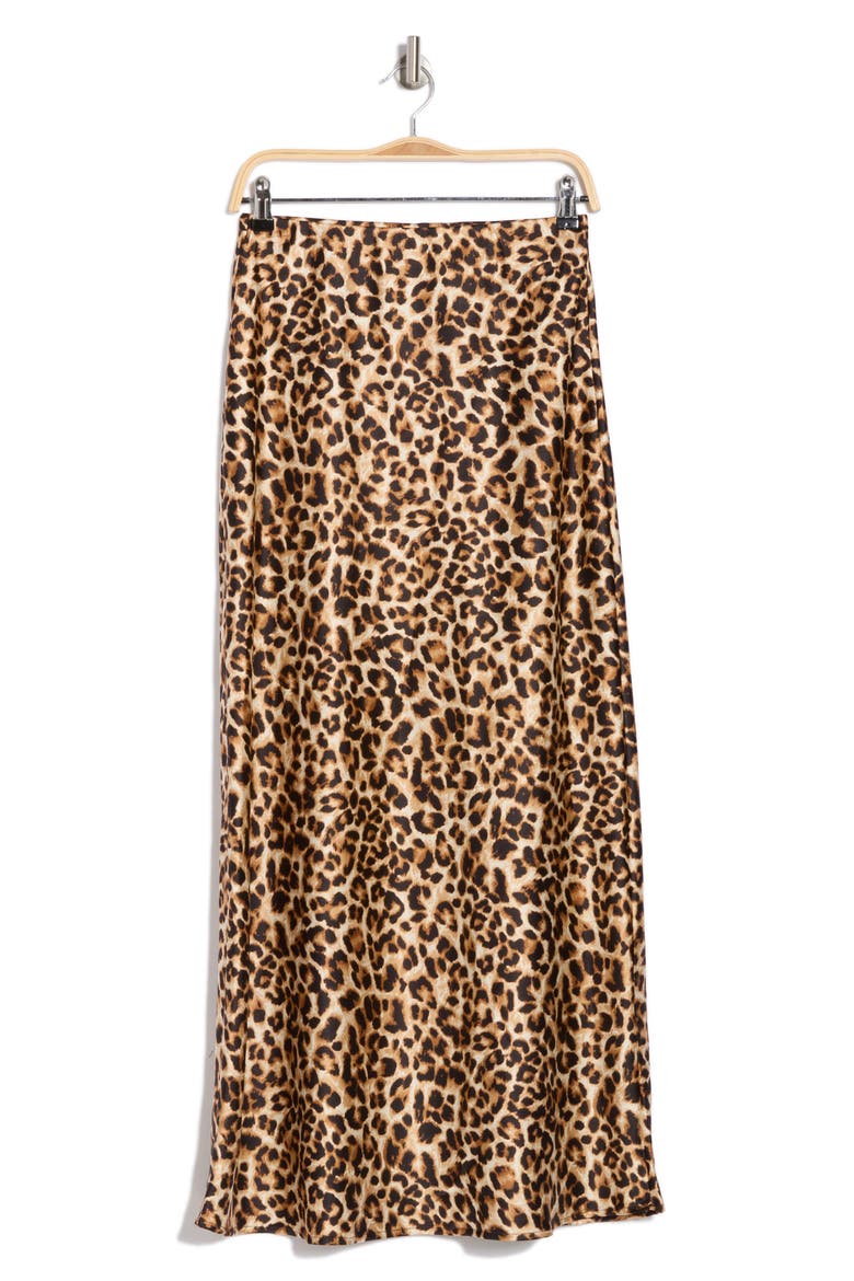 Leopard Print Maxi Skirt, Alternate, color, CHOCOLATE
