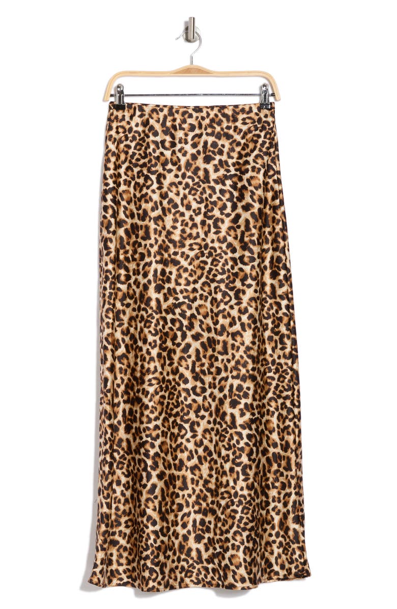Renee C Leopard Print Maxi Skirt, Alternate, color, Chocolate
