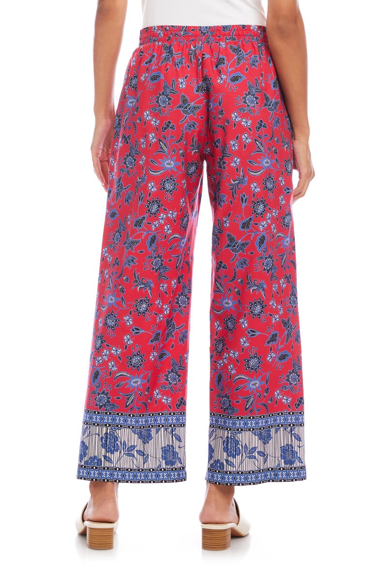 Crop Cotton Drawstring Pants, Alternate, color, RED