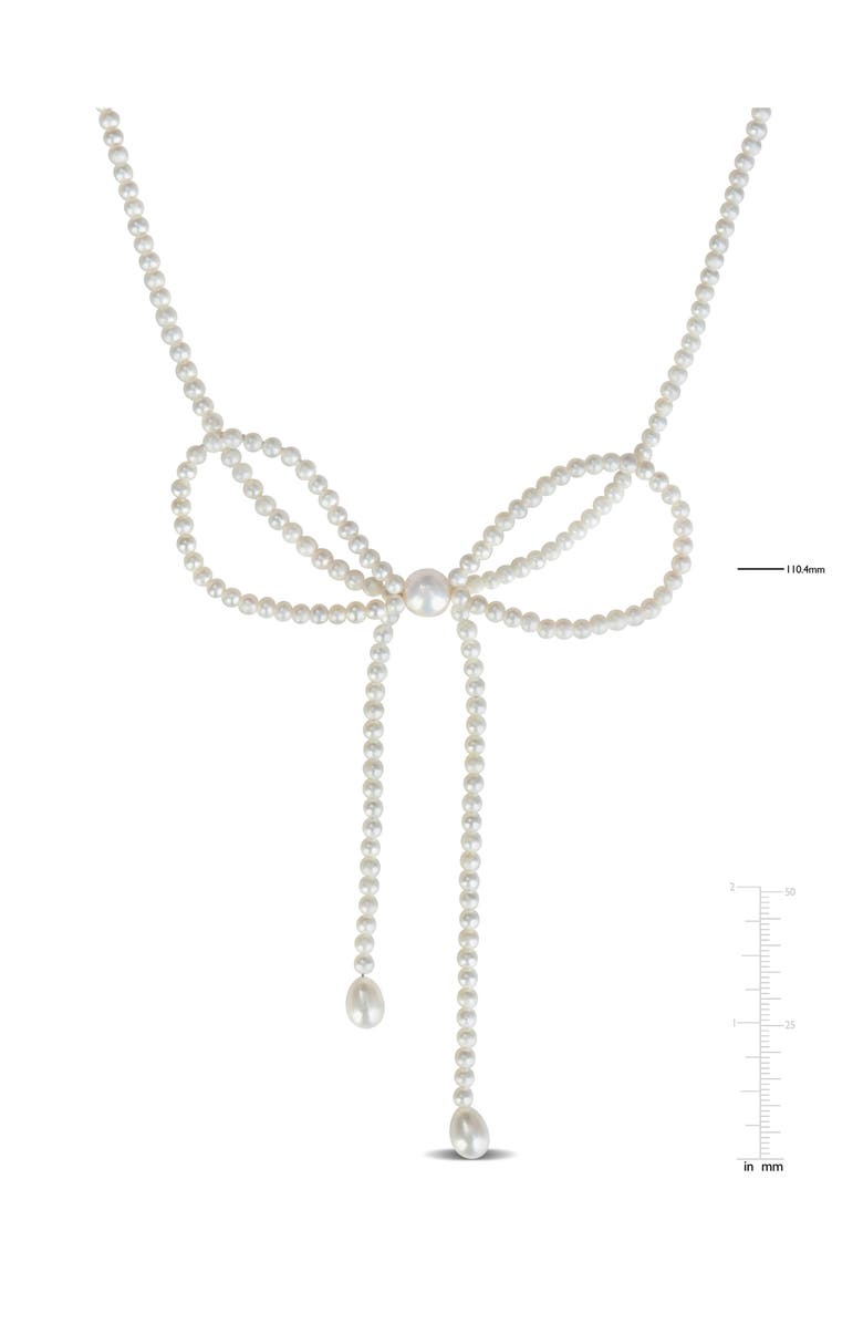 DELMAR 3.5-9.5mm Cultured Freshwater Pearl Bow Necklace, Alternate, color, 