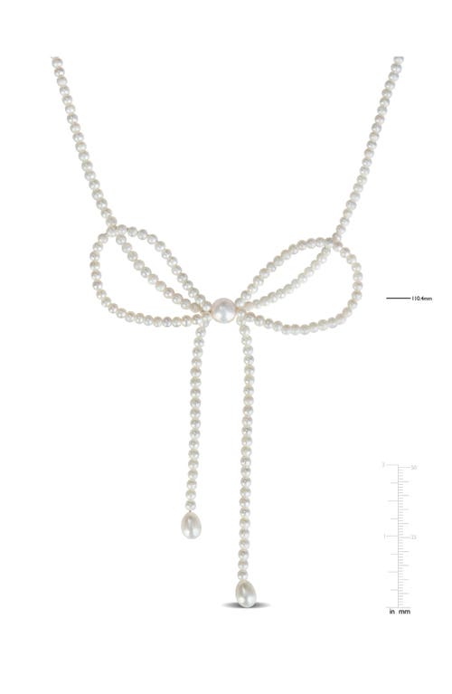 Delmar 3.5-9.5mm Cultured Freshwater Pearl Bow Necklace In White