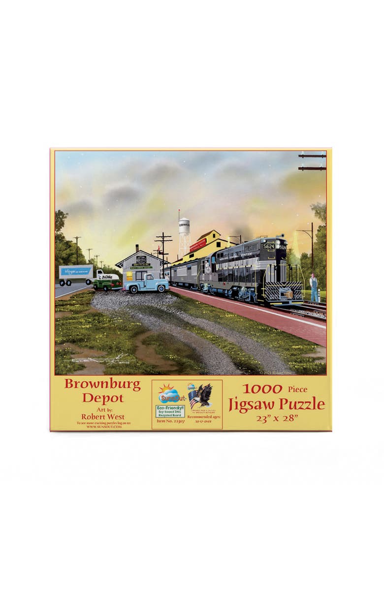 Sunsout Brownsburg Depot 1000 piece Jigsaw Puzzle for Adults, Alternate, color, Multicolor