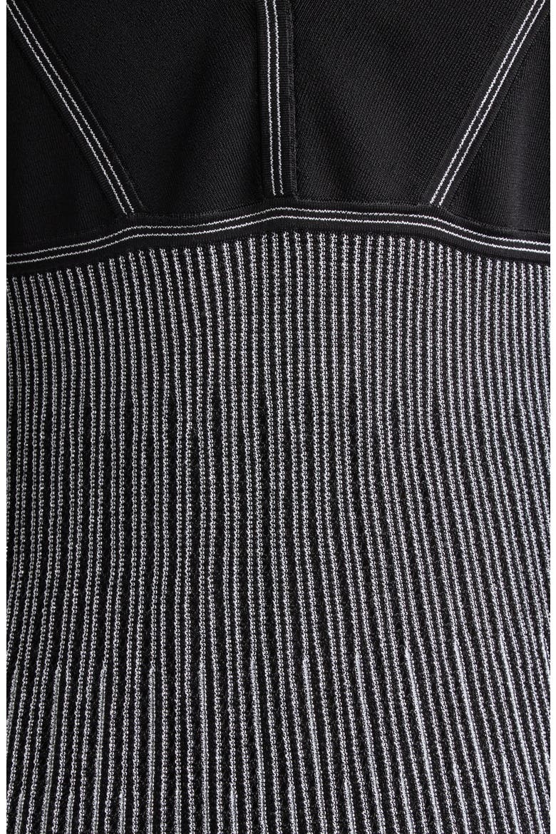 Metallic Stripe Long Sleeve Rib Sweater Dress, Alternate, color, BLACK METALLIC