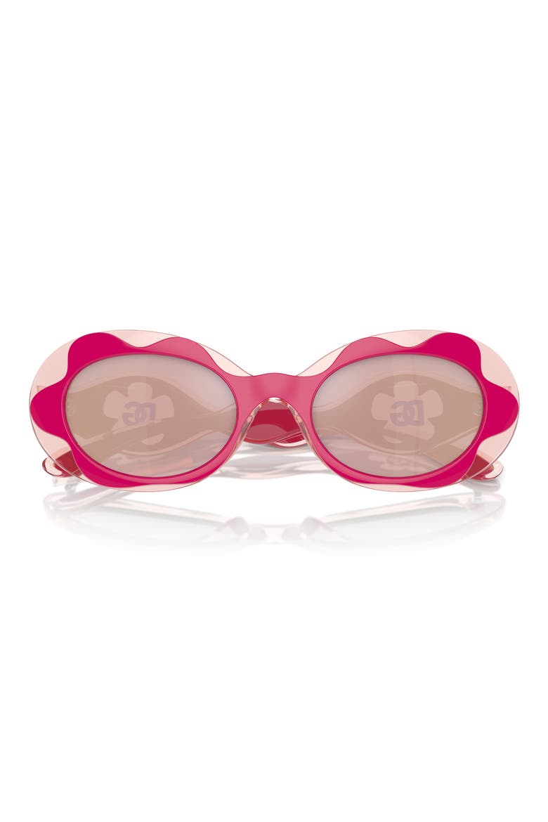 Kids' 49mm Small Oval Sunglasses, Alternate, color, PINK / PINK MIRROR ROSE GOLD