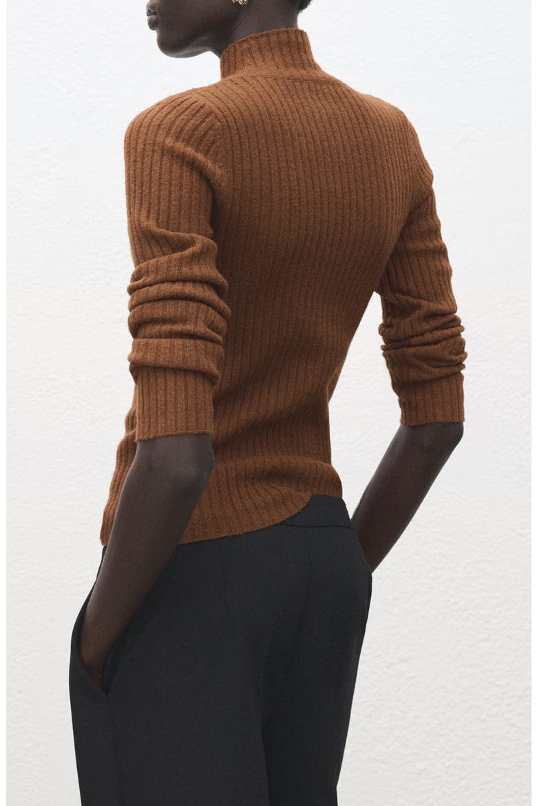 Simonet Turtleneck Rib Sweater, Alternate, color, CARAMEL