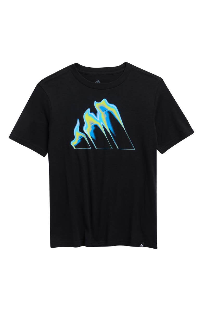 adidas Kids' Flame Logo Graphic T-Shirt, Main, color, Black