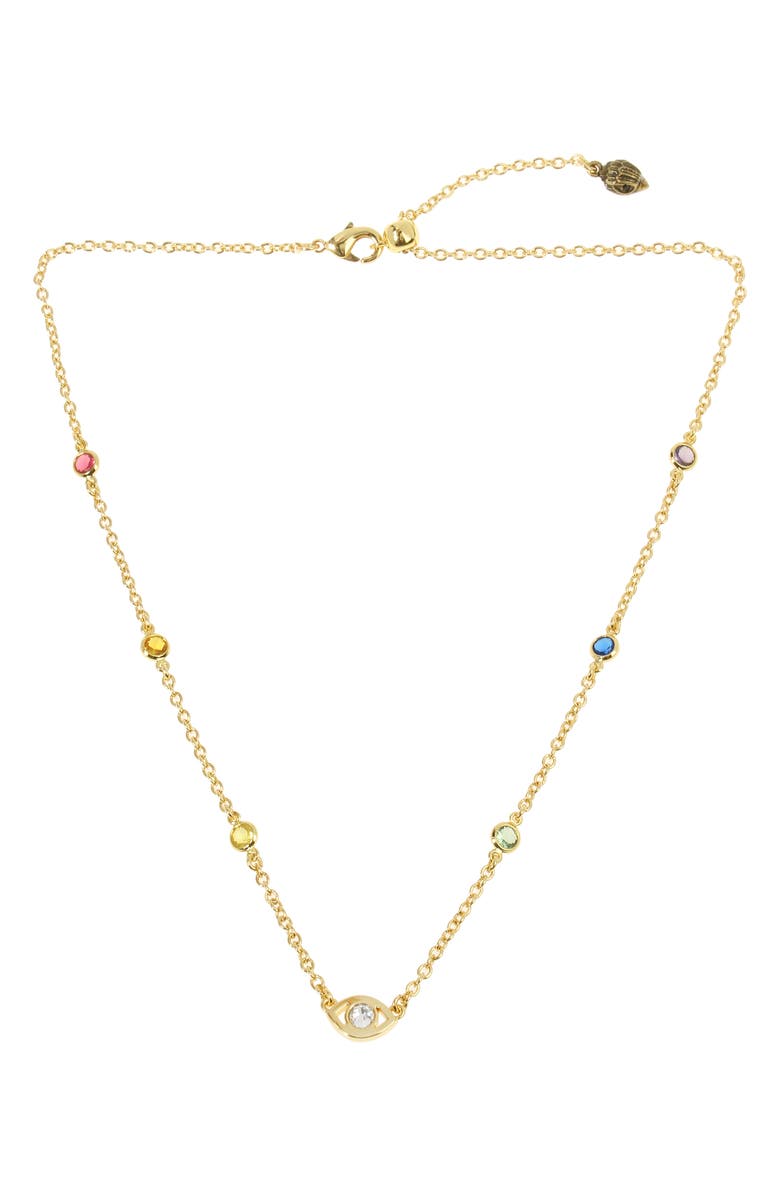 Kurt Geiger London Evil Eye Station Necklace, Main, color, Gold/ Multi