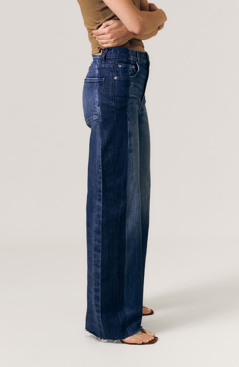 LE JEAN Raw Hem High Waist Wide Leg Column Jeans, Alternate, color, American Dream