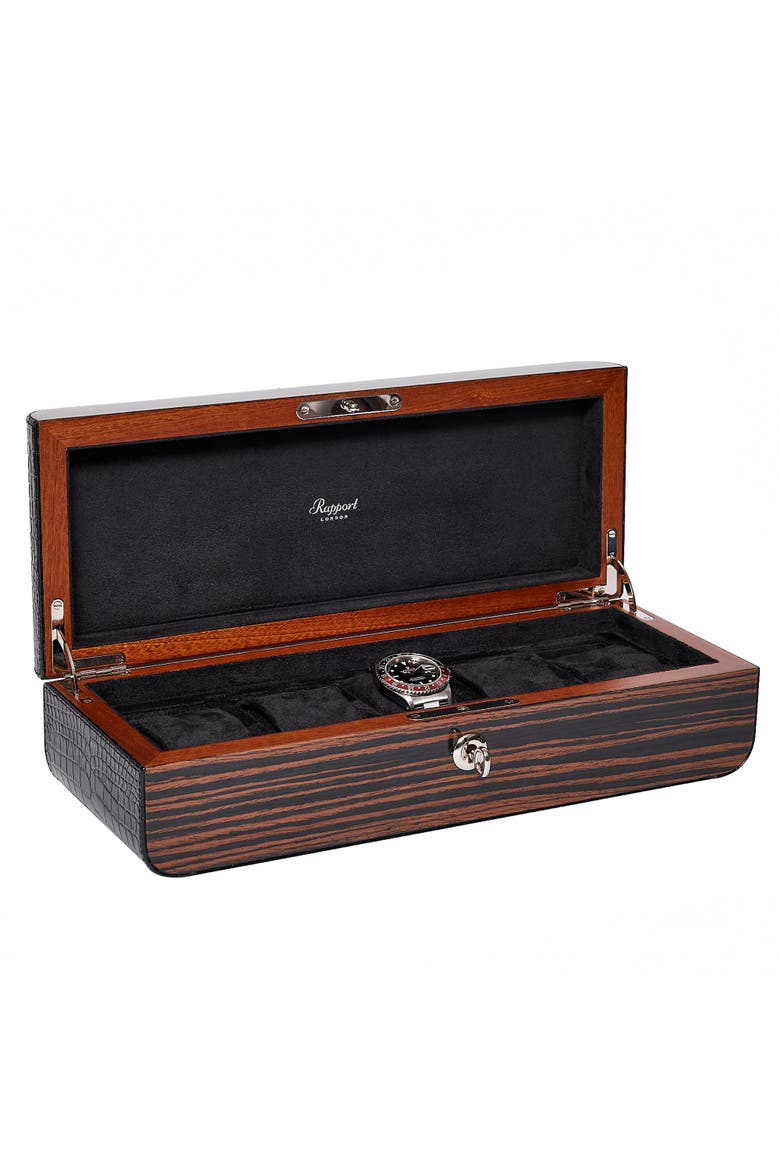 MAYFAIR FIVE WATCH BOX, Alternate, color, Brown