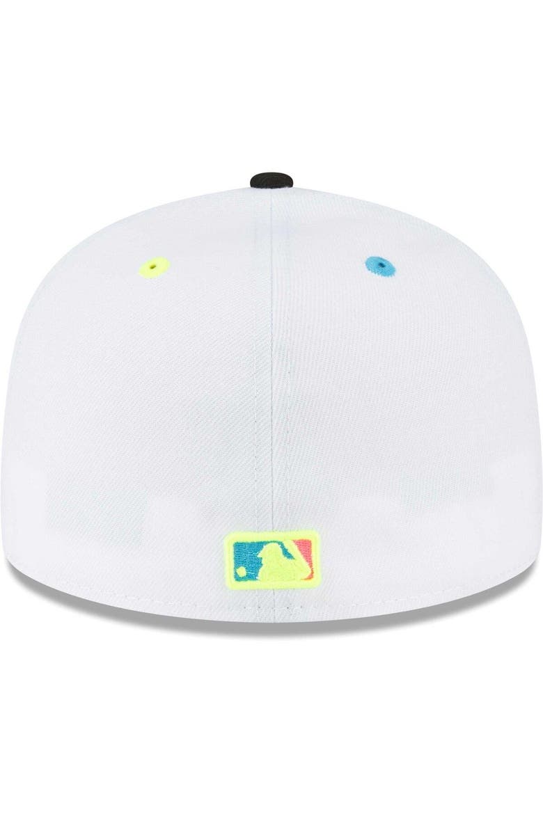 Men's New Era White Cincinnati Reds Neon Eye 59FIFTY Fitted Hat, Alternate, color, White