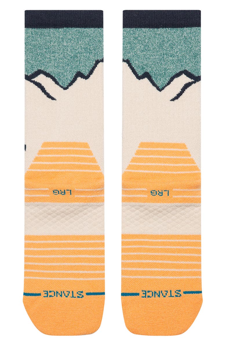 Stance Peaking Hike Crew Socks, Alternate, color, Tan