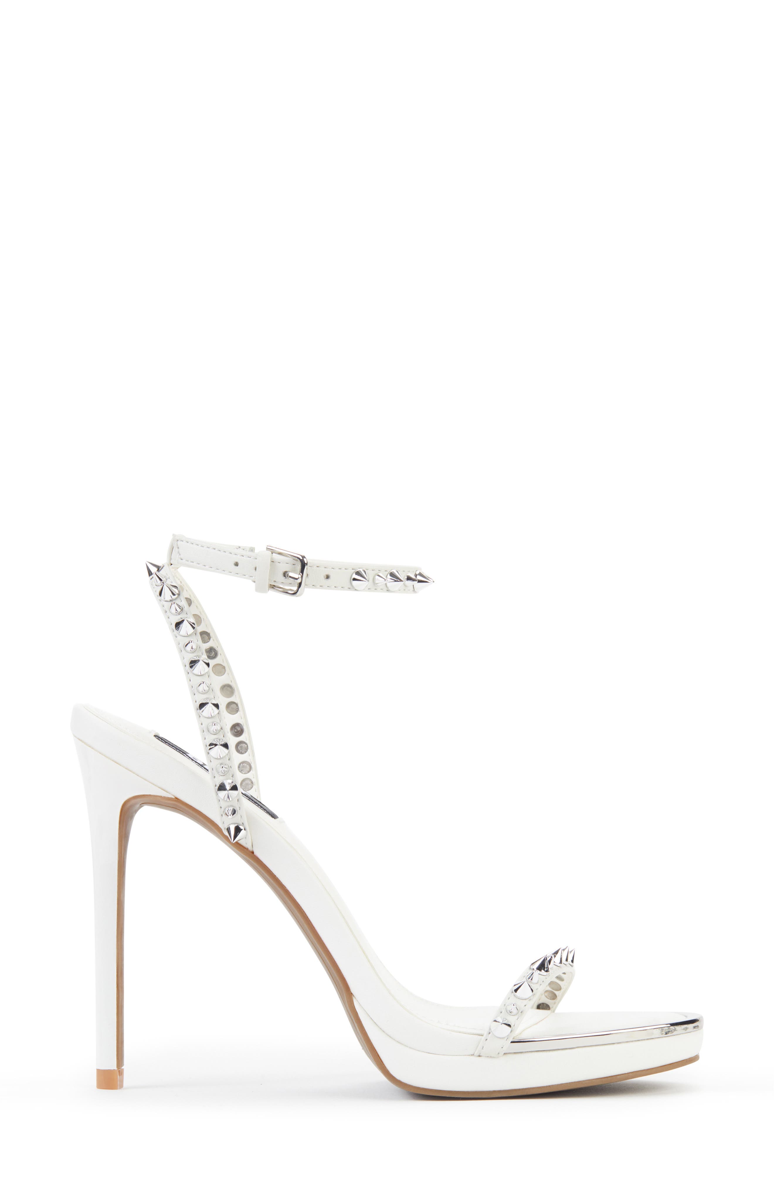DKNY Dacia Ankle Strap Stiletto Sandal, Alternate, color, White