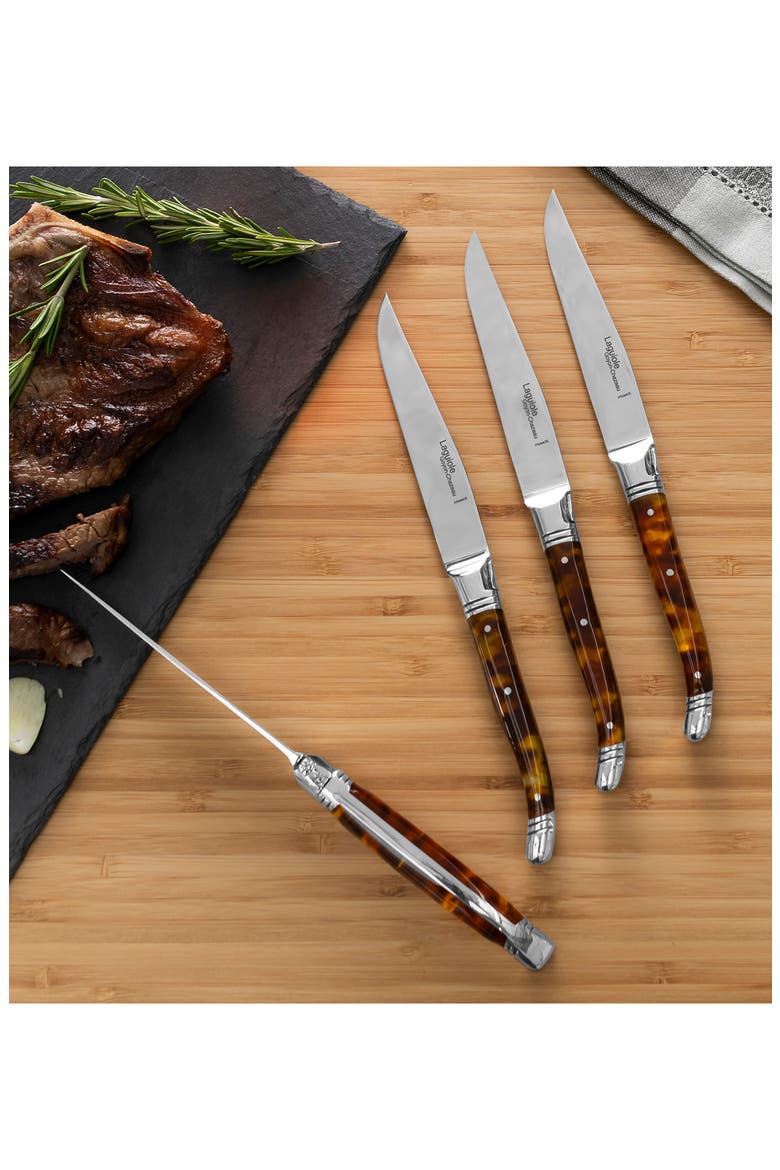 Set of 4 Laguiole Steak Knives, Alternate, color, TORTOISE SHELL