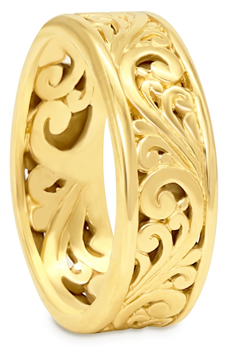 DEVATA 18K Yellow Gold Plated Sterling Silver Bali Ring, Main, color, 