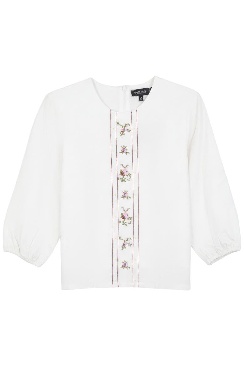 Embroidered Linen 2 Piece Skirt Set, Main, color, Ivory