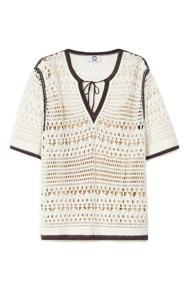 Garza Crochet Sweater, Alternate, color, IVORY