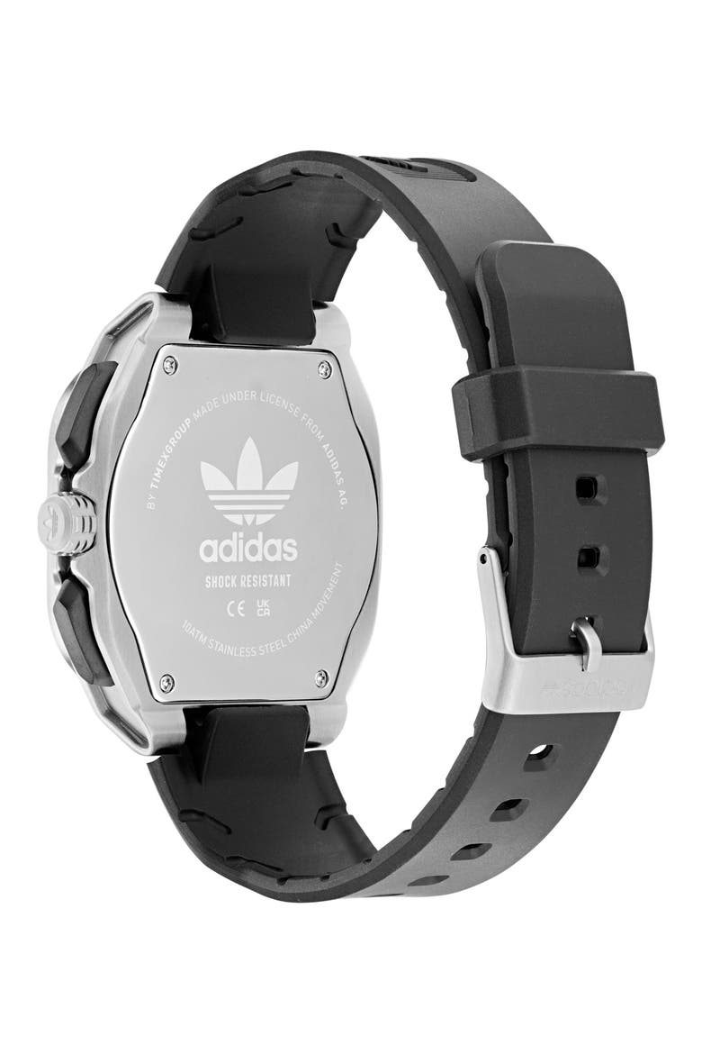 City Tech Three Chronograph Resin Strap Watch, 45mm, Alternate, color, BLACK