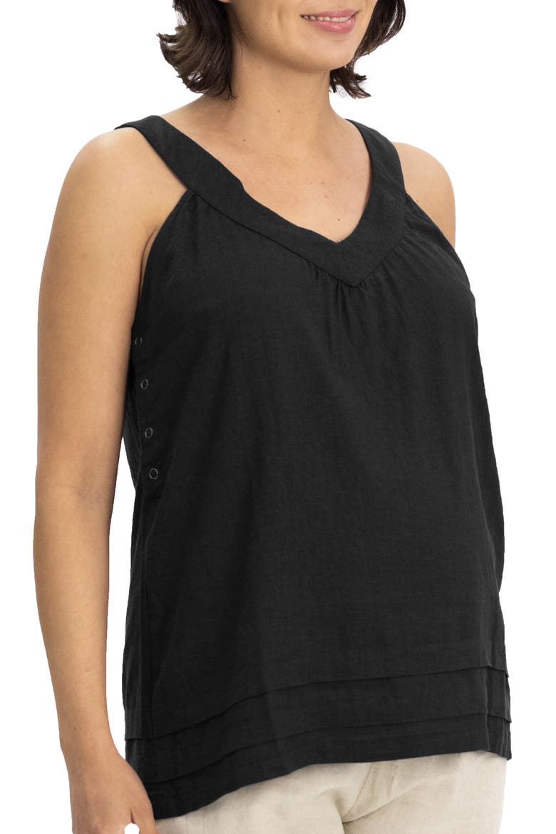 V-Neck Maternity/Nursing Tank, Alternate, color, BLACK