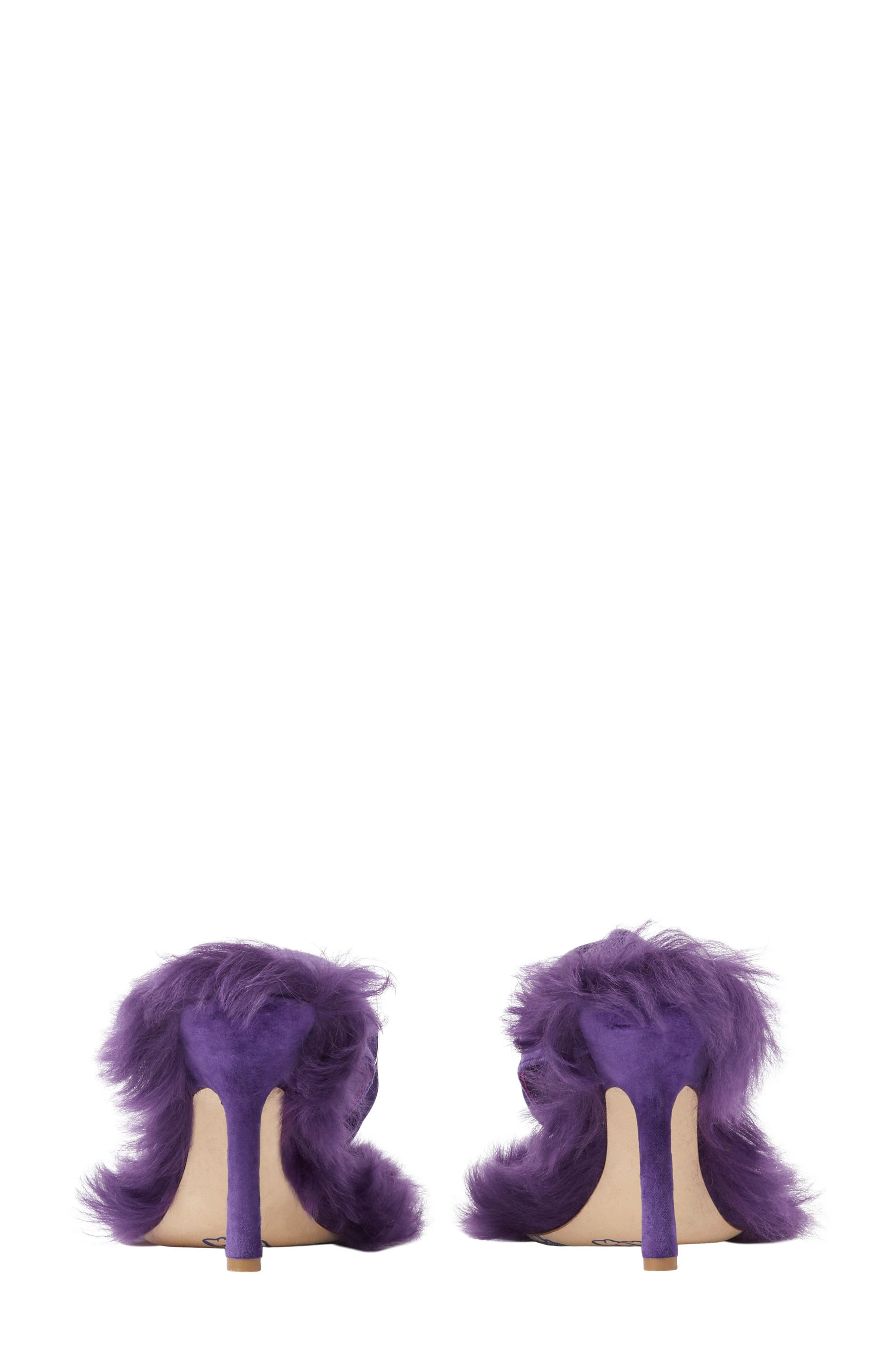 Burberry Genuine Shearling Step Rose Sandal, Alternate, color, 