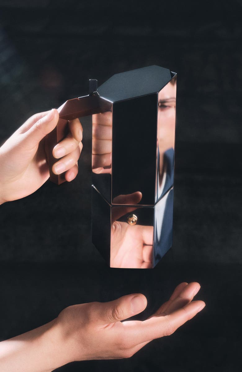 ALESSI Menhir 6-Cup Espresso Coffeemaker, Alternate, color, Stainless Steel