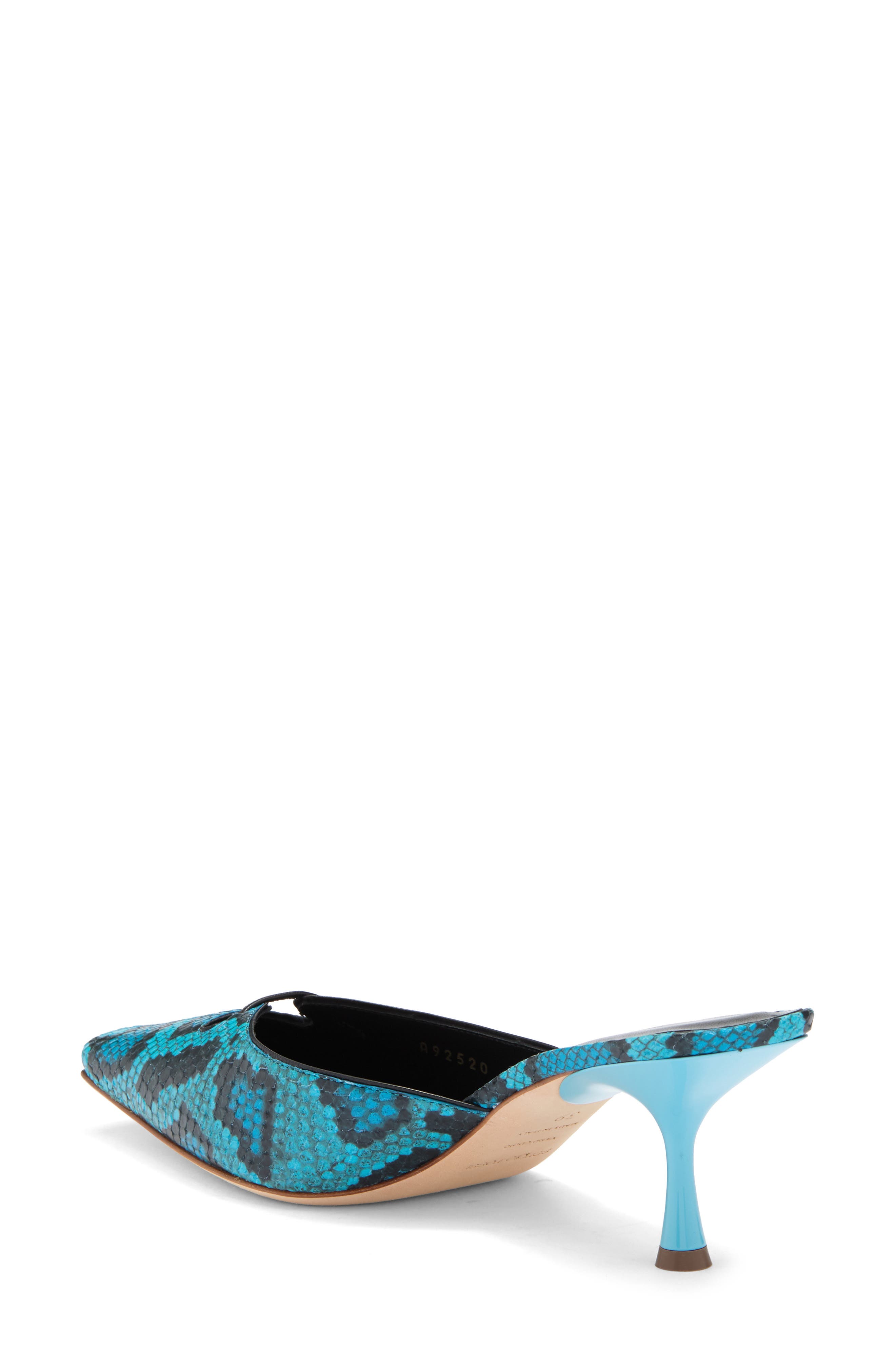 Sergio Rossi Snakeskin Embossed Leather Kitten Heel Mule, Alternate, color, 