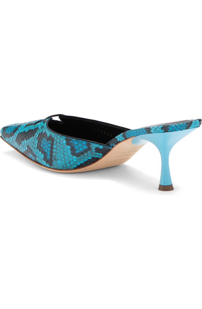 Sergio Rossi Snakeskin Embossed Leather Kitten Heel Mule, Alternate, color,
