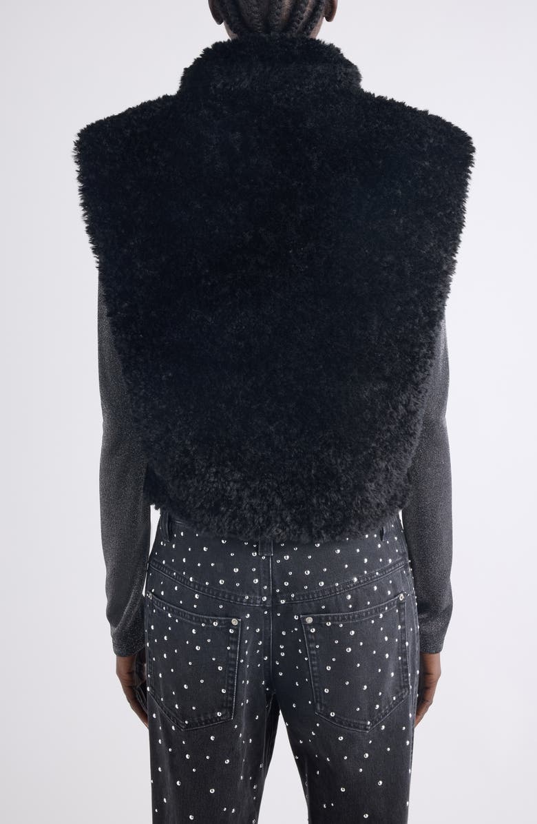 Isabel Marant Étoile Alisa Faux Shearling Vest, Alternate, color, Black