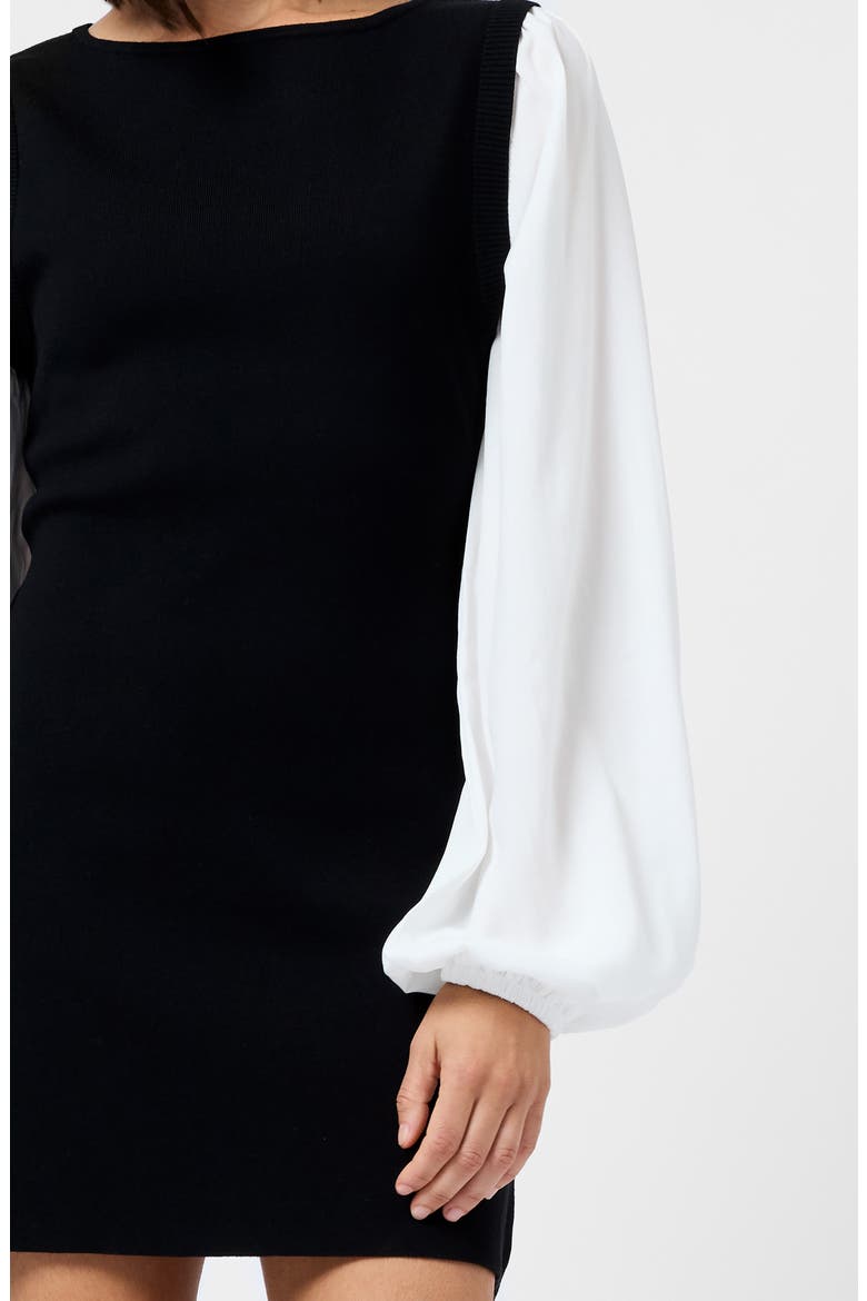 Maxime Long Sleeve Shift Dress, Alternate, color, BLACK-SUMMER WHITE